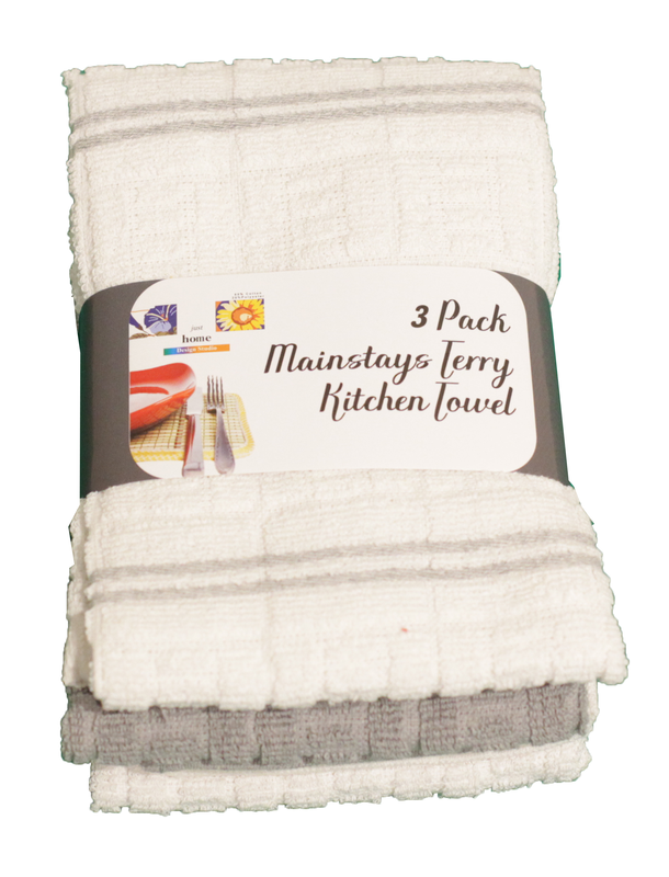 Product image: Kitchen towel mainstays terry 3pcs 3 assorted colors, , medium-null