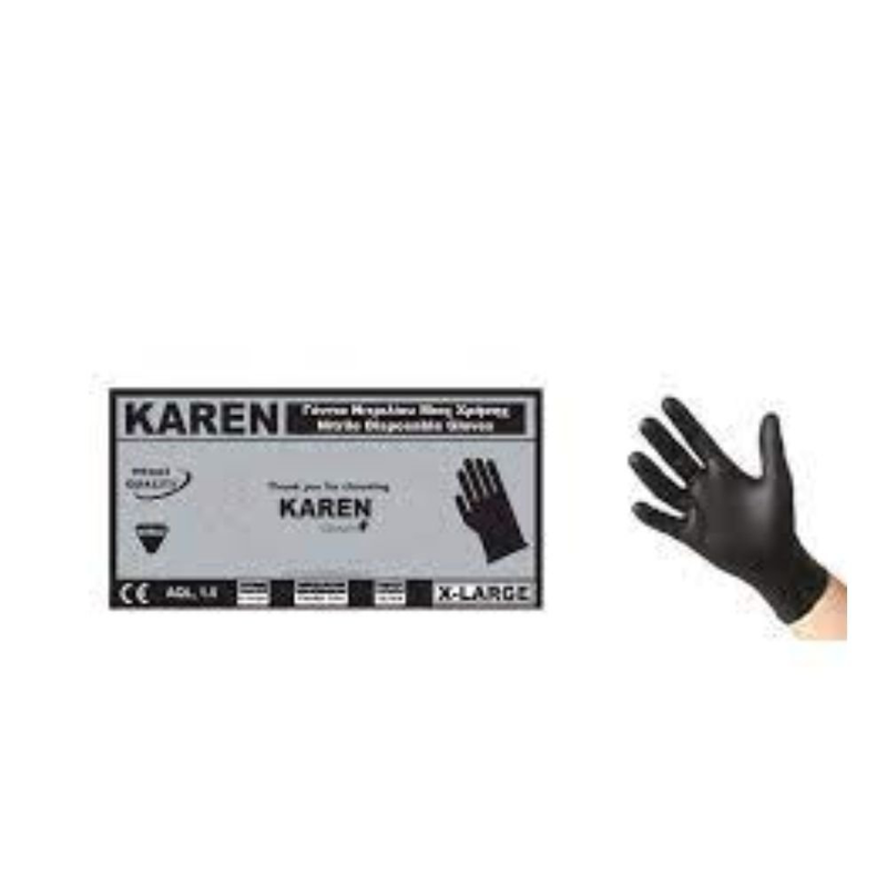 Karen nitr black disposable gloves m 100pcs-null