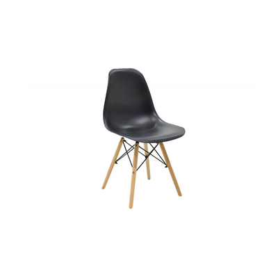 Julita chair with wooden legs black