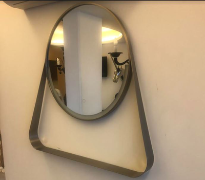 Round led mirror with metal frame ⌀60x89x81cm, , medium