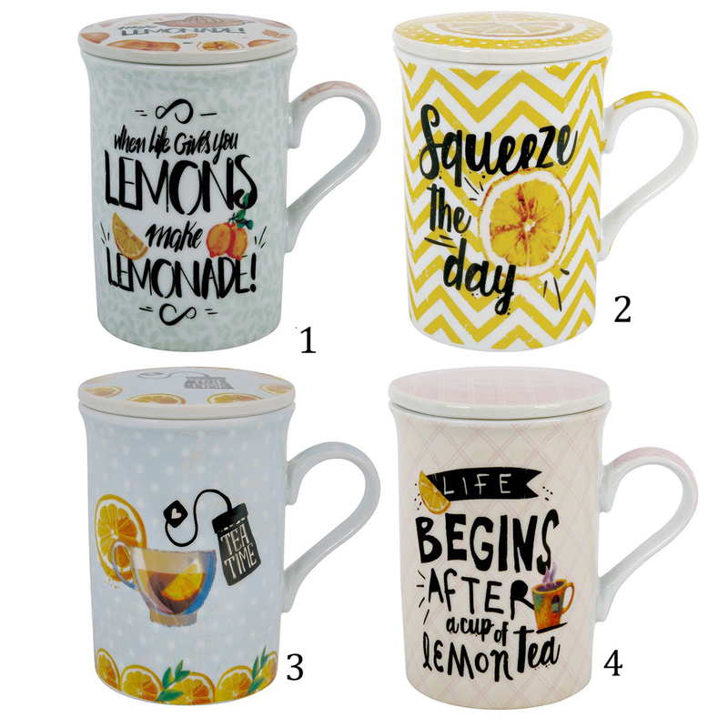 Porcelain mugs lemon design-null
