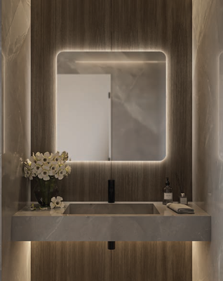 Curved mirror 80x80cm, , medium
