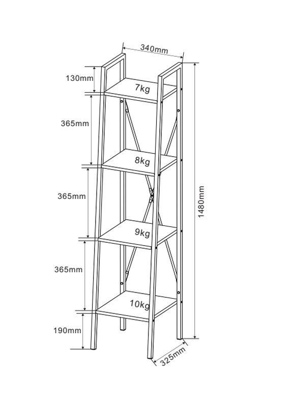 Superliving maroco 4 tier shelf - black, , medium image number null