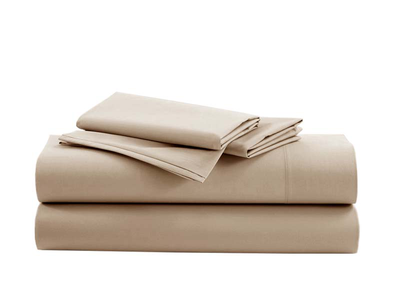 Ionion bedsheet fitted cotton 160x200x28cm sand, , medium
