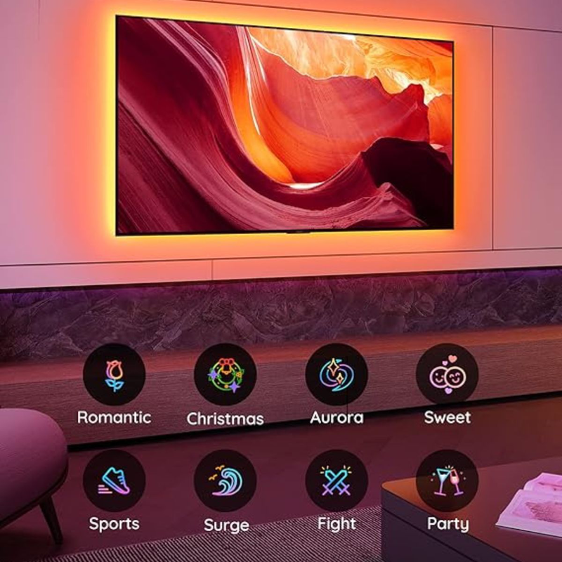 Govee TV έ&xi;&upsilon;&pi;&nu;&eta; &tau;&alpha;&iota;&nu;ί&alpha; &omicron;&pi;ί&sigma;&theta;&iota;&omicron;&upsilon; &phi;&omega;&tau;&iota;&sigma;&mu;&omicron;ύ led 46&ndash;65" &mu;&epsilon; έ&lambda;&epsilon;&gamma;&chi;&omicron; &mu;έ&sigma;&omega; app, music mode & 64+ &sigma;&kappa;&eta;&nu;έ&sigmaf;, , medium-null