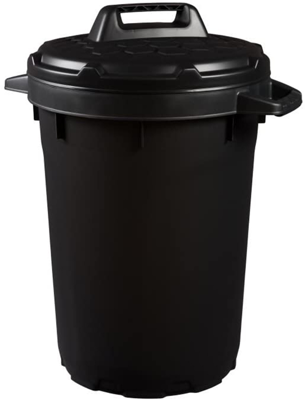 Strata heavy duty bin with lid 90l - black, , medium image number null