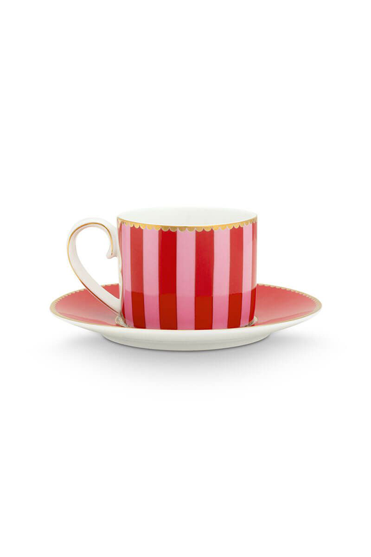 A pip love birds espresso cup&saucer red/pink, , medium-null
