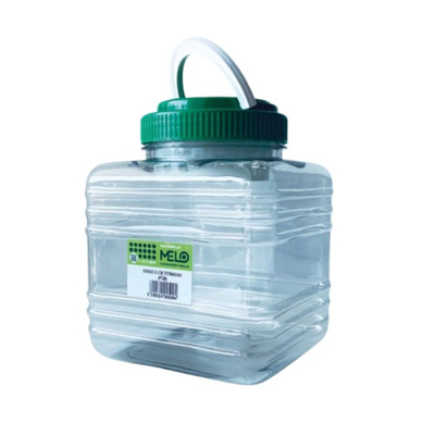 Plastic food storage jar with handle square 3l
