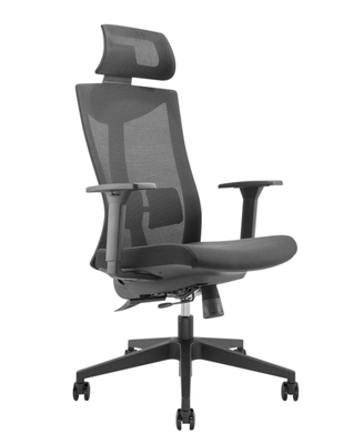 Lumivida office chair ergonomic mesh lumbar support adjustable seat/armrest/headrest black ch05-8, Black, medium