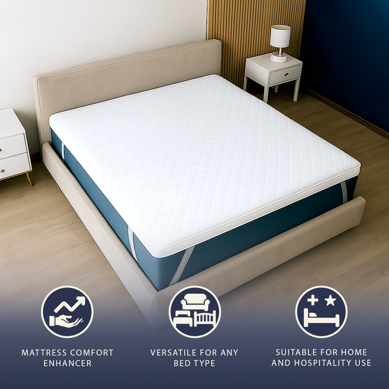 Double topper 160x190 | memory foam 9 zones | 5 cm | removable cover | made in italy-null