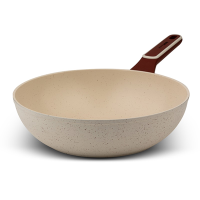 Nava terrestrial wok with ceramic non-stick coating 28cm, Beige, medium