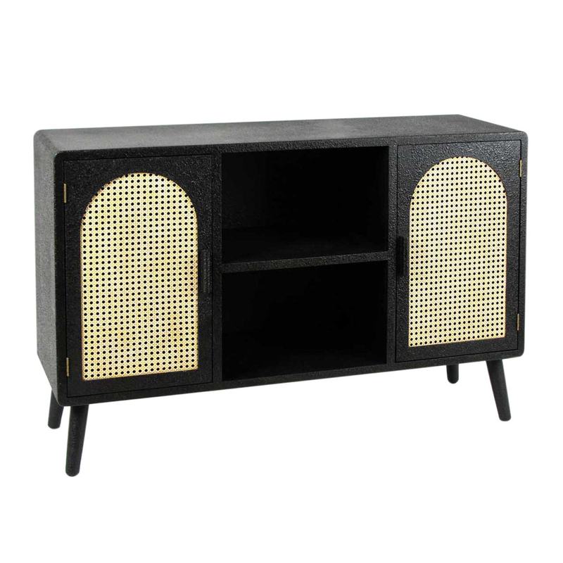 Black wooden console cabinet, , medium image number null
