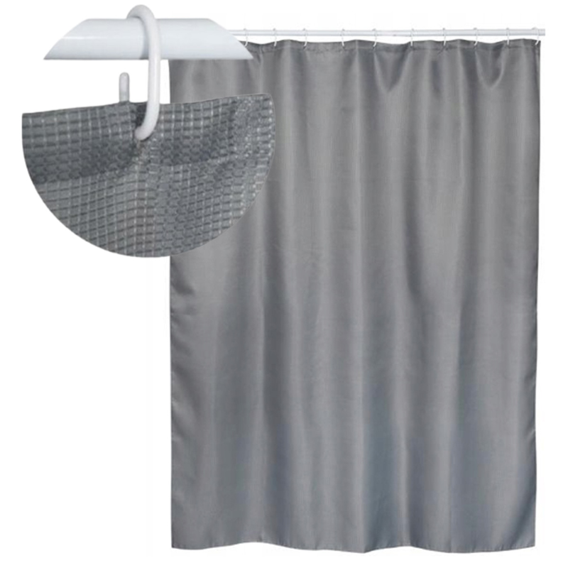 Bisk rist bathroom curtain 180x200cm gray-null