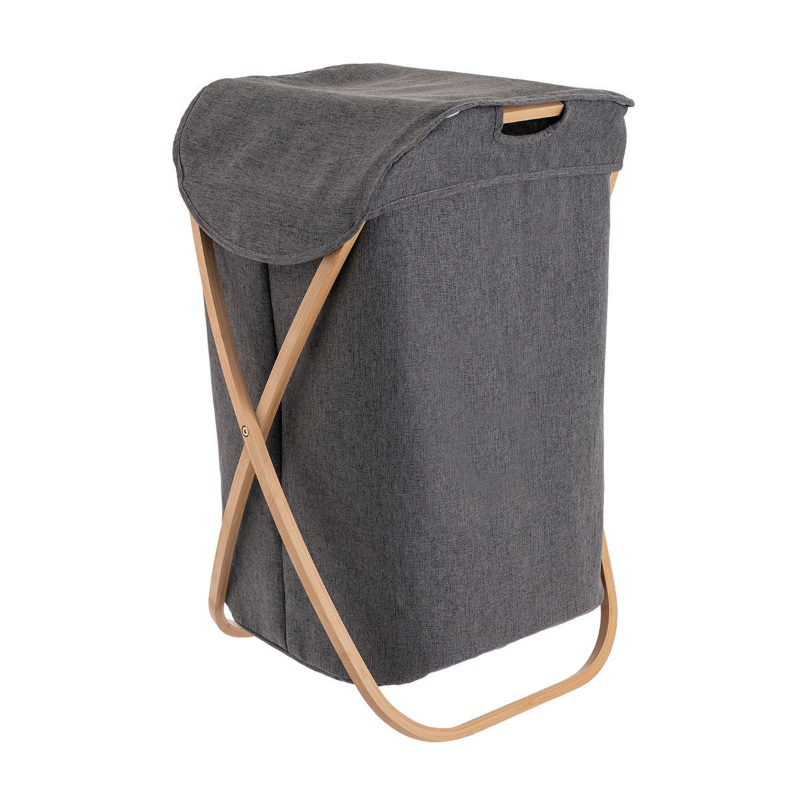 Estia bamboo essentials laundry basket - grey, , medium-null
