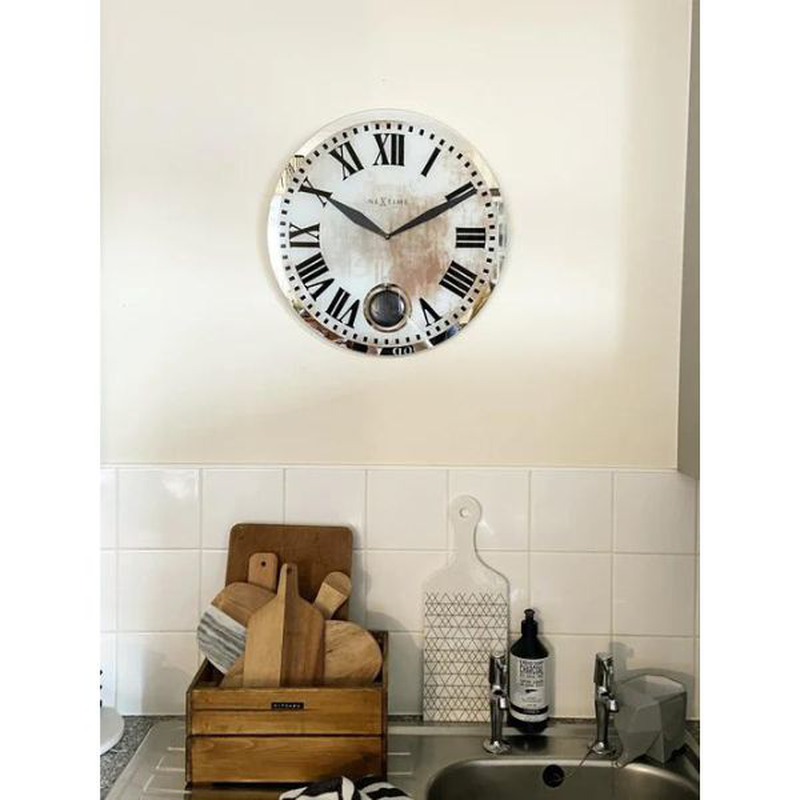 Nextime wall clock 43 x 4.2 cm, glass, 'romana', , medium-null
