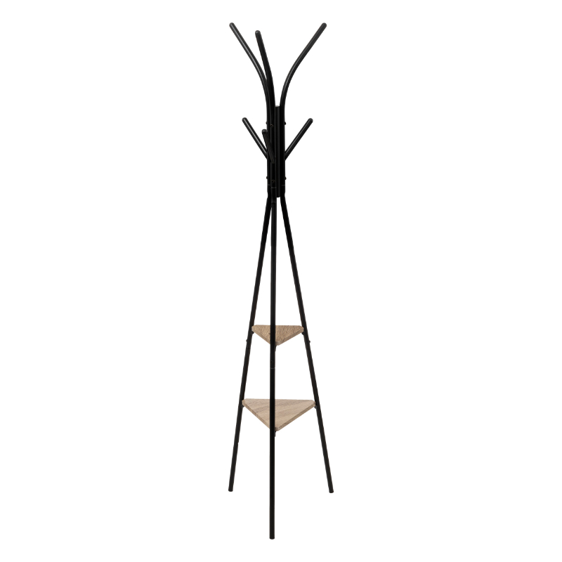 Product image: Five καλογερος με 6 γαντζους ξυλινους & μεταλλικους – μαυρο, , medium-null