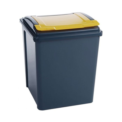 Κάδος ανακύκλωσης 50l με καπάκι, ανθεκτικός & εύχρηστος με έγχρωμο καπάκι για εύκολο διαχωρισμό, , medium