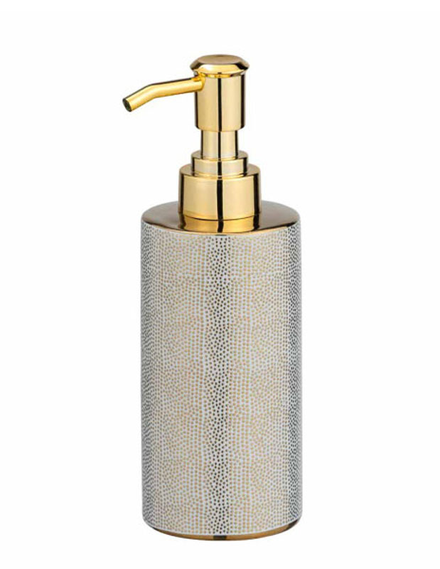 Wenko nuria soap dispenser gold/white, , medium image number null