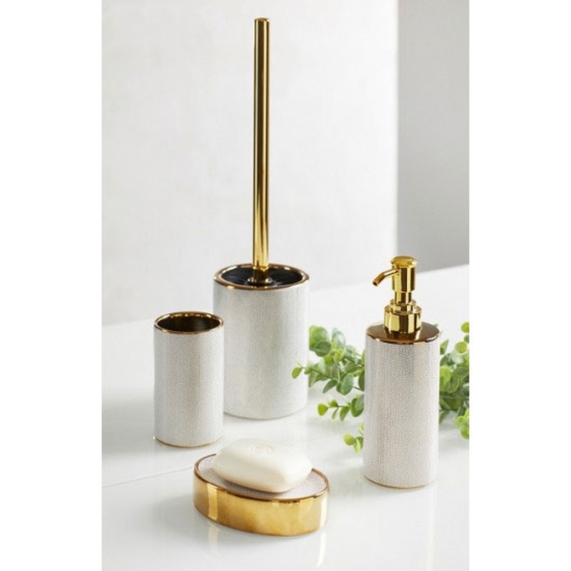 Wenko nuria soap dispenser gold/white, , medium image number null