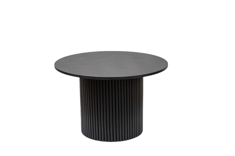 Wooden round table black large, , medium-null