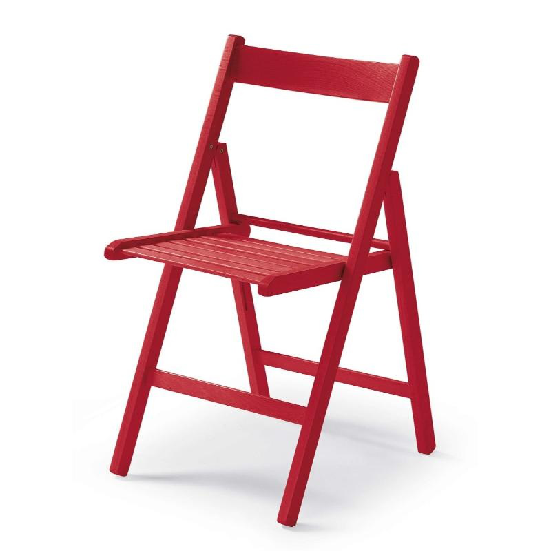 Kira folding chair wooden - red, , medium-null