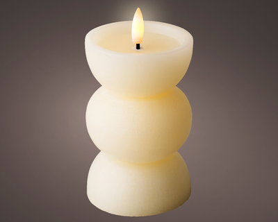 Led wick effect candle wax warm white, , medium
