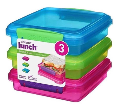 Sistema lunch box for sandwich 450ml 3pcs