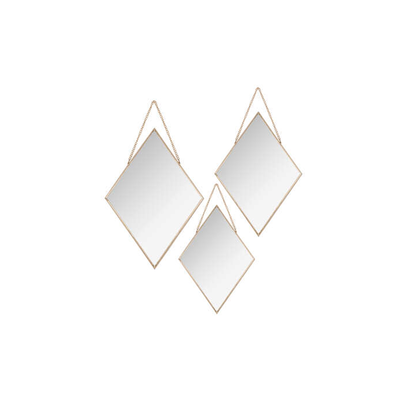 Mirror rhombus 3 pcs gold