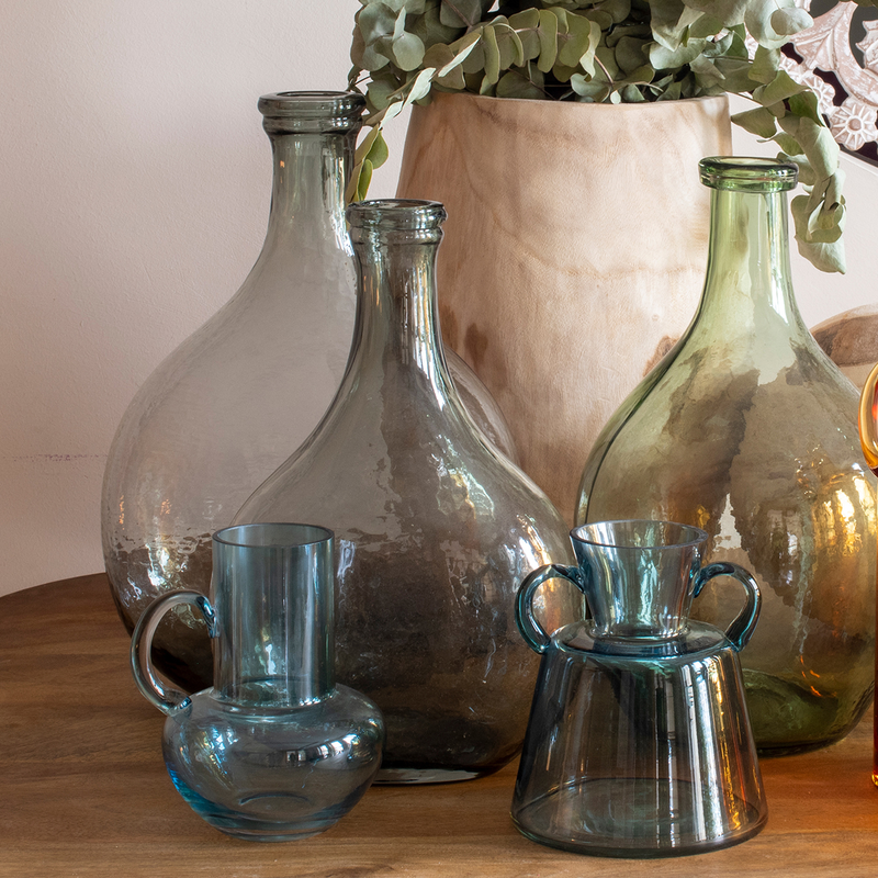 Glass vase in light blue, , medium image number null