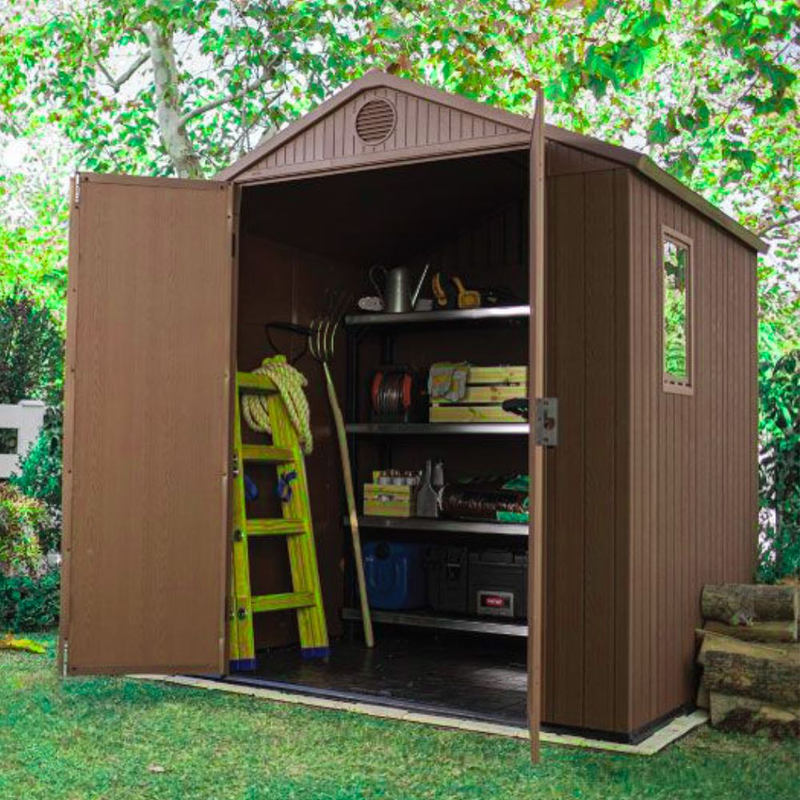 Product image: Keter darwin αποθήκη κήπου 6x6ft ρητίνη και μέταλλο σε χρώμα καφέ ξύλο-null
