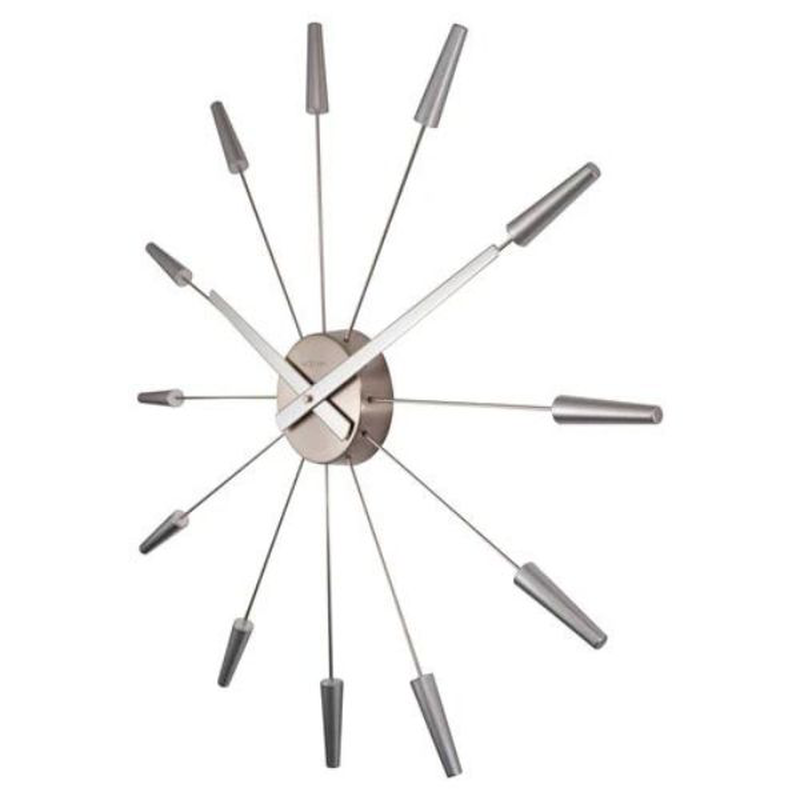 Nextime silent wall clock ,vintage 58cm , stainless steel , 'plug inn', , medium-null