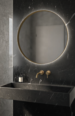 Iron circle slim wall mirror