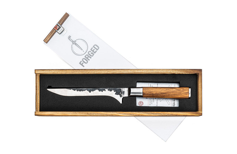 Forged olive wood boning knife 440c japanese steel 15cm, , medium image number null