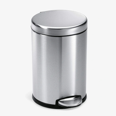 4.5l mini-round step can brushed stainless steel