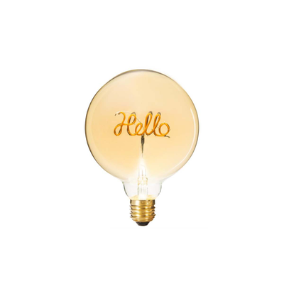 Decorative lamp with 'hello'