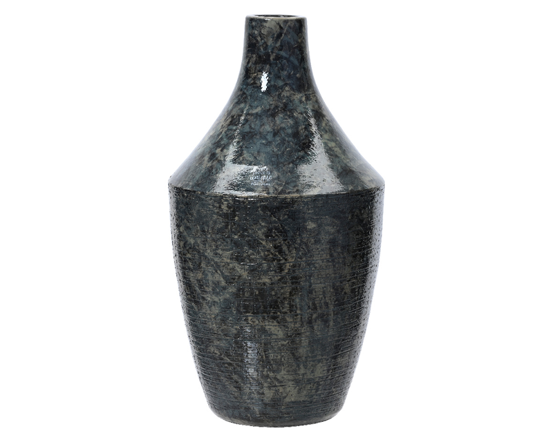 Product image: Vase terracotta like a bottle black hand made - large-null