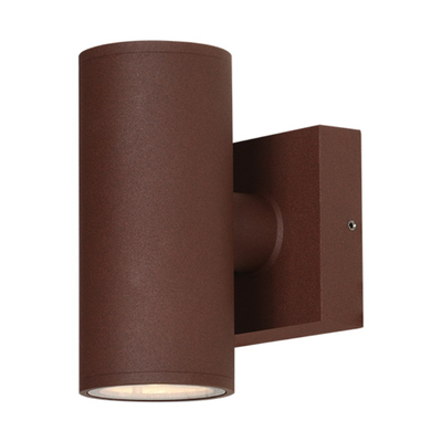 Sunlight 'lyla' 2xgu10 (max.2x35w) wall light up&down round aluminium matte rust ip65 l115xw85xh145mm, , medium