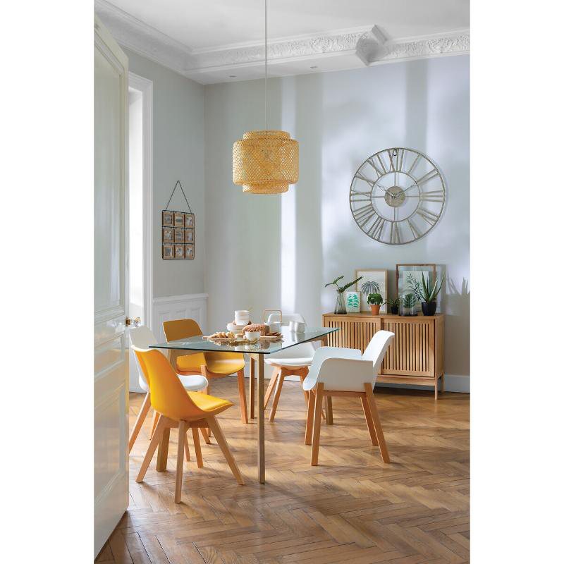 Wall clock φ36.5cm metallic black-null