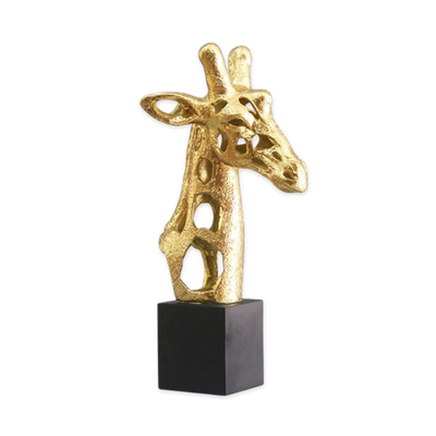 Polyresin gold black camel 21x19x43cm, , medium