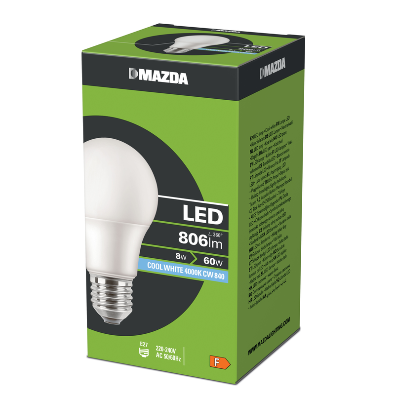 Mazda led &lambda;&alpha;&mu;&pi;&tau;&eta;&rho;&alpha;&sigmaf; 60w a60 e27 cool white 4000k 840, , medium-null