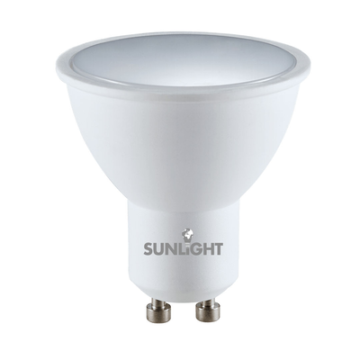 Sunlight led 4.5w lamp gu10 400lm 6500k 120&deg; frosted, , medium