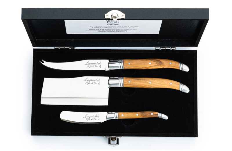 Laguiole luxury line cheese knives olive wood, , medium image number null