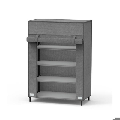 Tiddy woven shoe rack 60x30x80cm - grey, , medium