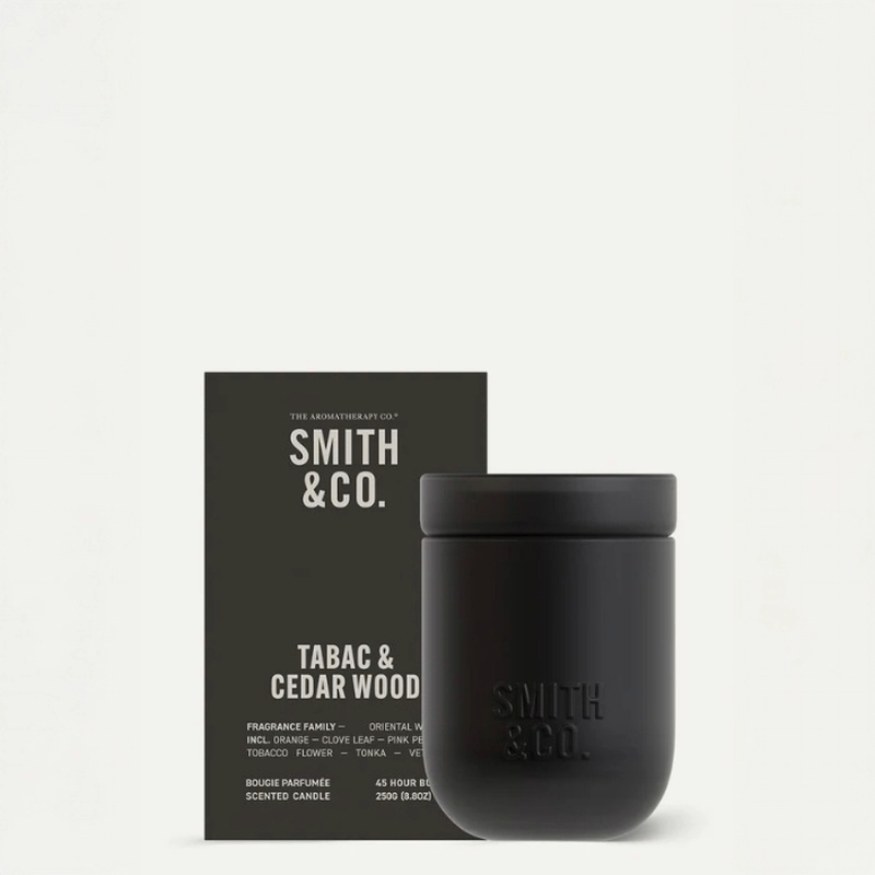Aromatherapy smith & co tabac & cedarwood candle 250gr, , medium-null