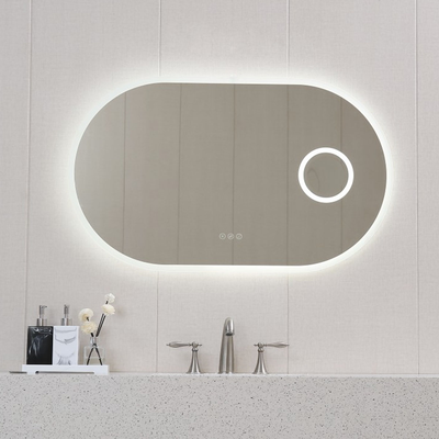 Inter ceramic bathroom mirror with lighting oval icl1812 100x60cm, , medium