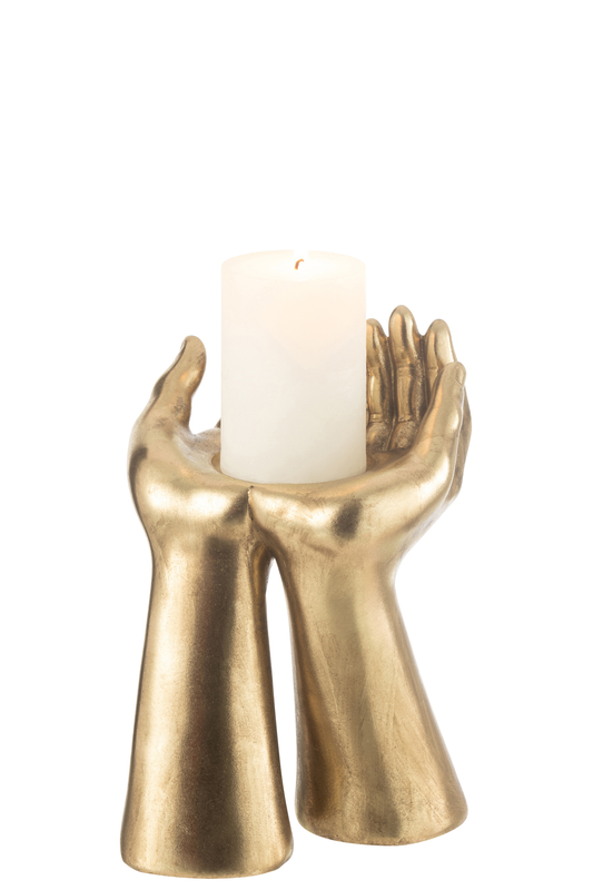 Product image: Candle holder palms gold, , medium-null