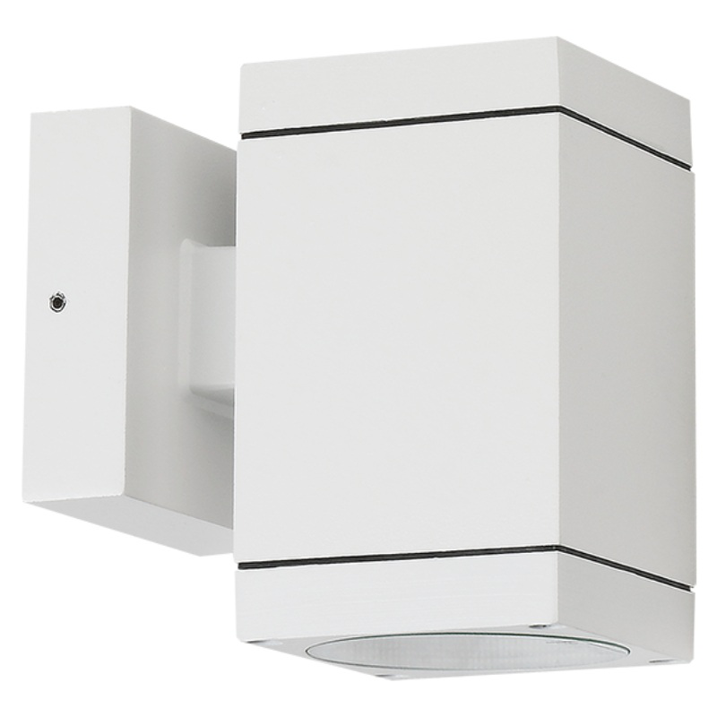 Product image: Sunlight 'liam' 1xgu10 (max.35w) wall light down cube aluminium matte white ip65 l125xw85xh125mm, , medium-null