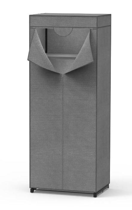 Tiddy υφασματινη ντουλαπα με ραφι 72x50x160cm - γκρι, , medium image number null