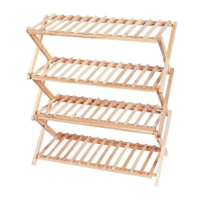 Superliving shoe rack 4 tier wood nat 66.5x26.5x70.5cm, , medium