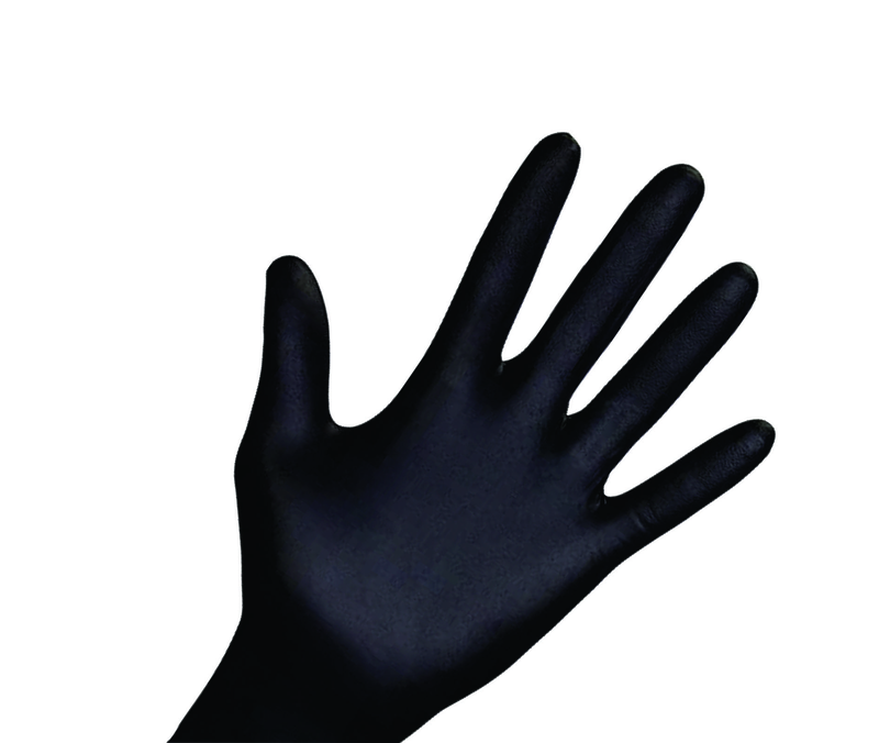 Unic nitrile black gloves 100pcs large, , medium-null